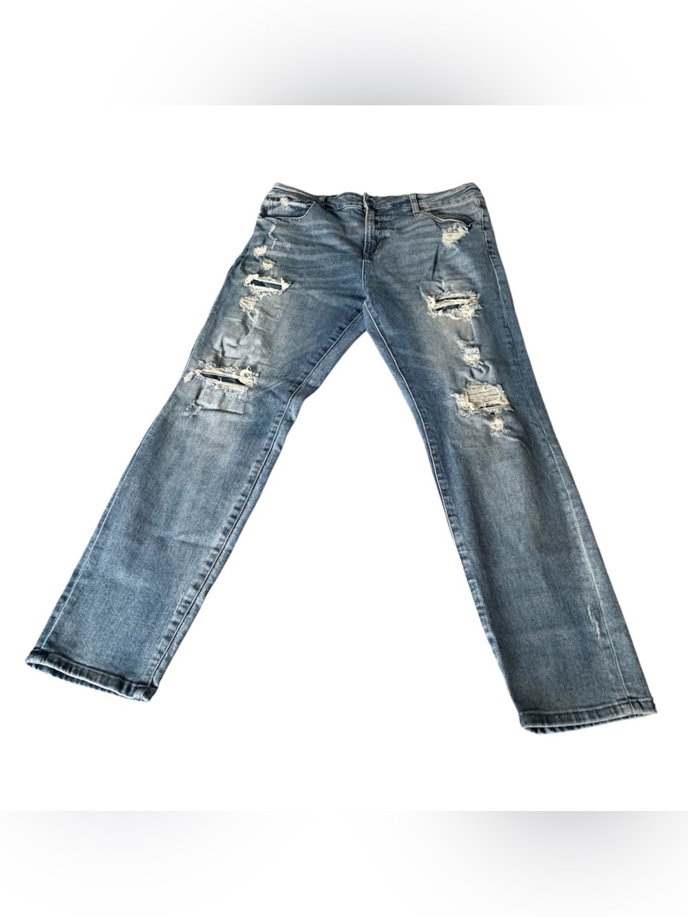 Aeropostale Straight-Leg Distressed Blue Jeans - Men's